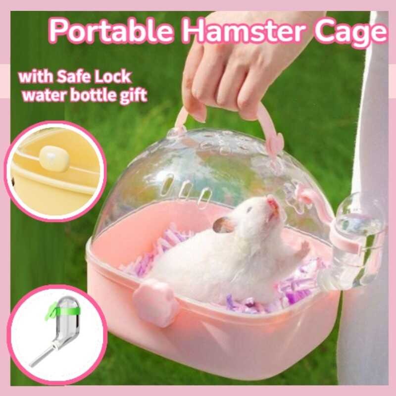 Gallery Detail: Safe Lock Panoramic Sunroof Hamster Travel Cage With Water Bottle