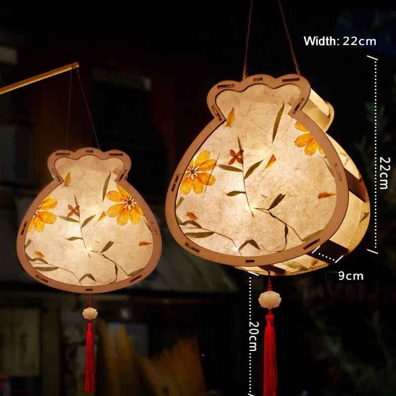 DIY Chinese Retro Style Palace Lantern Portable Blossom Flower Light ...