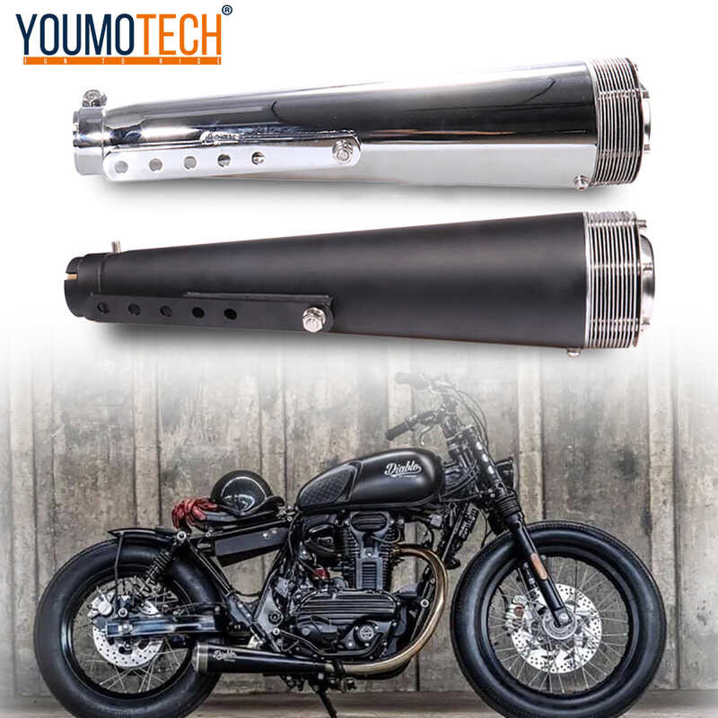 Muffler Motorcycle Modified Tail Pipe Exhaust System Retro Cafe Racer ...