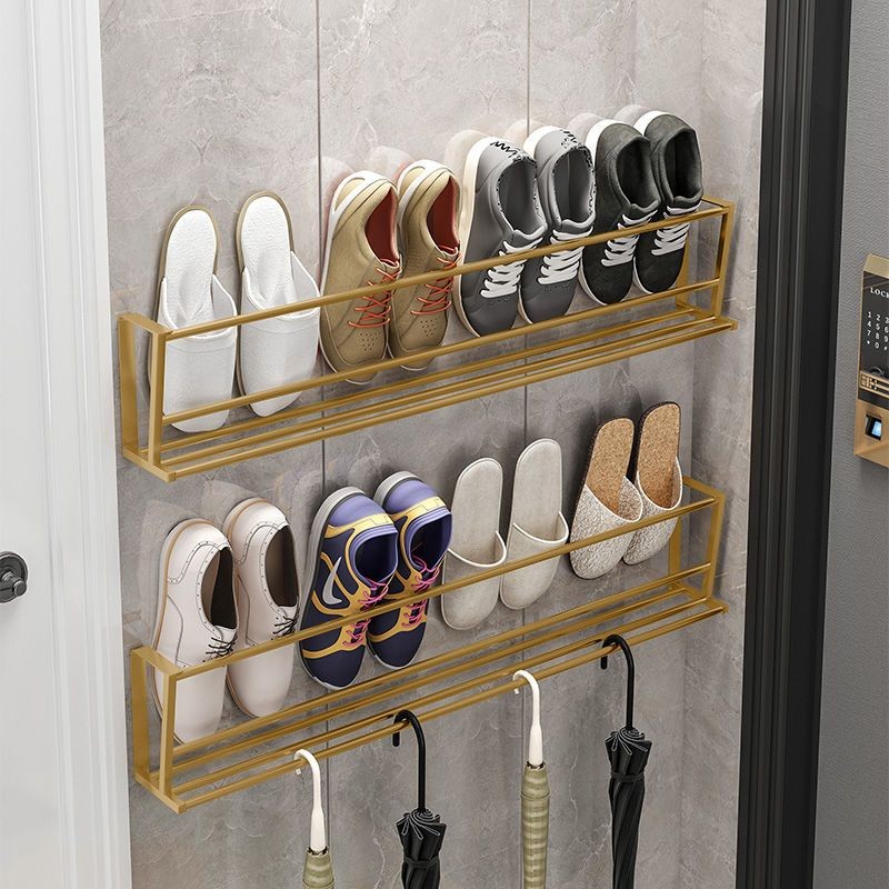 Wall-mounted Triangle Shoe Rack Double-layer Stainless Slipper Rack ...