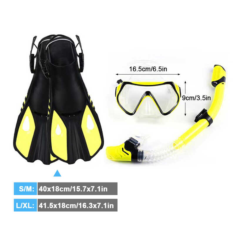 Da Goggles ThreeWindow High Clear Mask With Full Dry Snorkel And