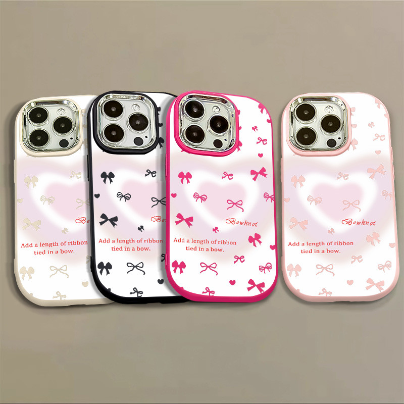 White Bottom Pink Love Heart Pattern IPhone Case 16 11 14 15 13 12 Pro