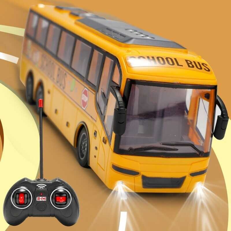 Rc 1/30 Electric Remote Control Police Car With Lights Tour Bus School ...