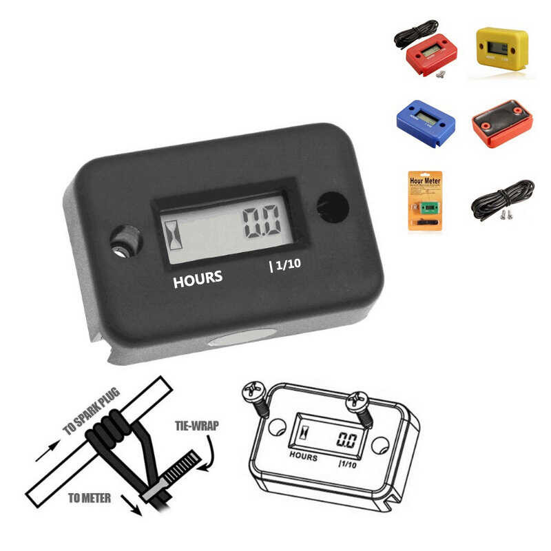 ZXH Digital Hour Meter LCD Display Waterproof Portable Engine Gauge ...