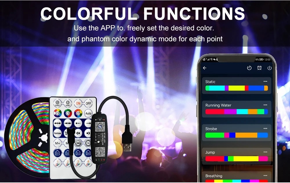 Magic Home Bluetooth LED Pixels Controller With 28Keys Remote DC/USB ...