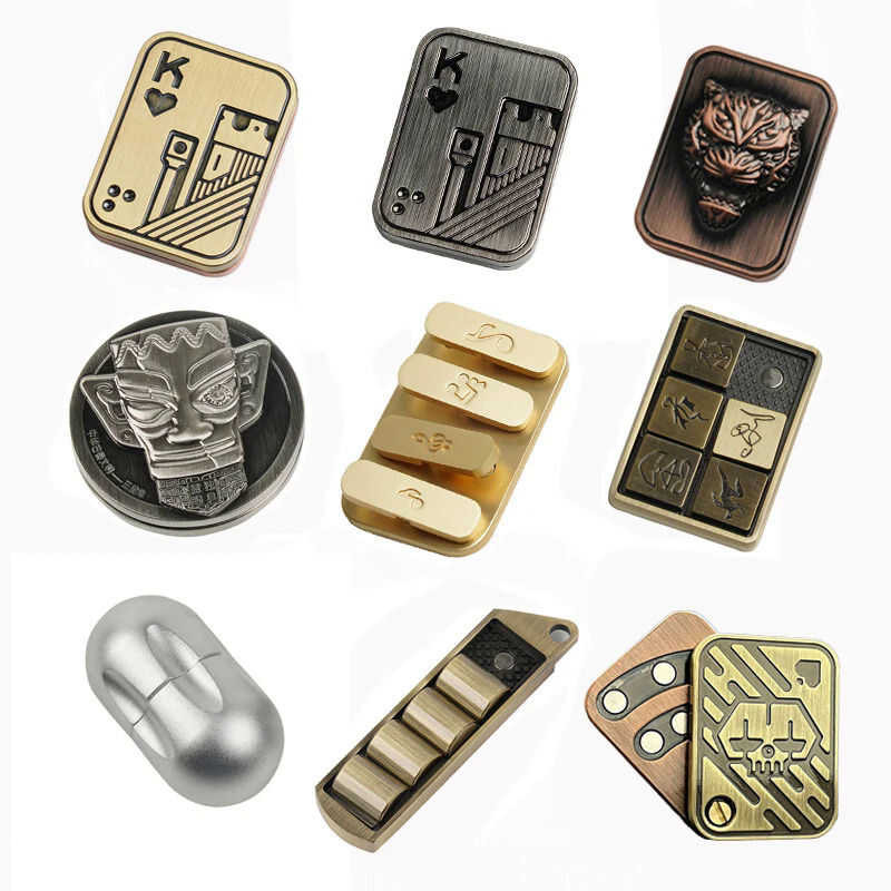 Metal Magnetic Slider Fidget Push Card Mini Sensory Toys Fingertip Gyro ...