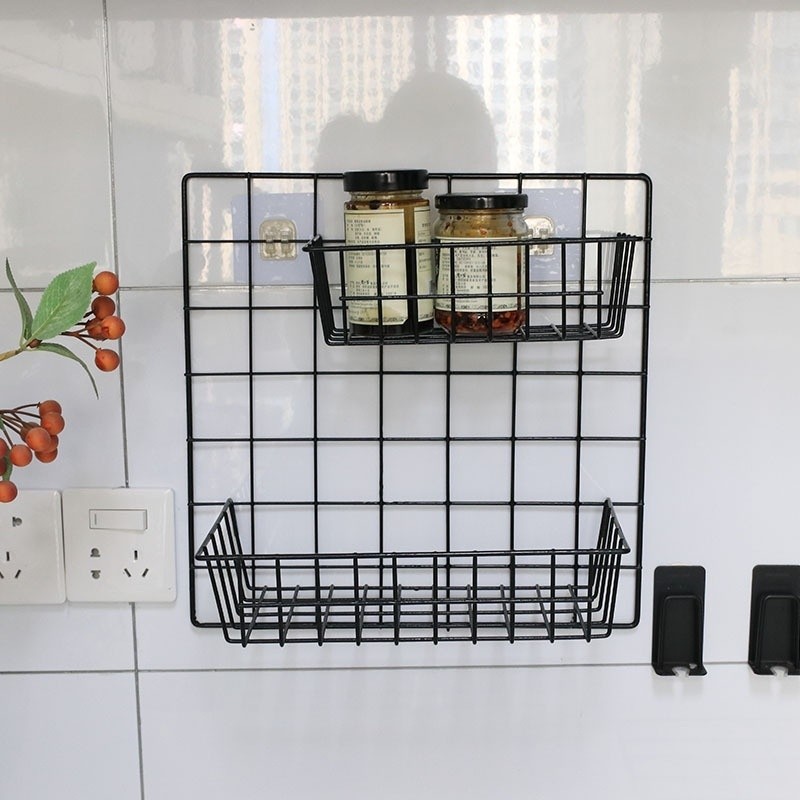 2 Pack Storage Rack Metal Mesh Hanging Basket Hanging Mesh Basket Metal ...