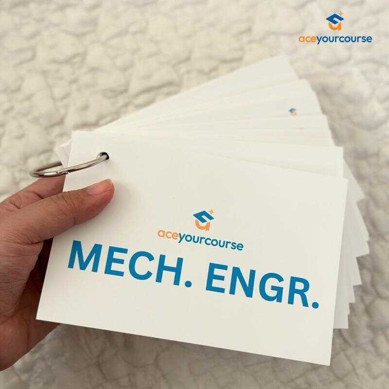 Mechanical Engineering Formula Flash Cards (Mele Board Exam School ...