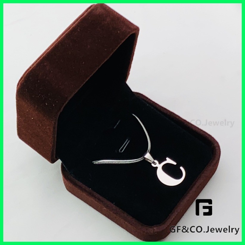 thumbnail image 2 of 18" Silver Stainless Steel Initial Letter Pendant Necklace For Men & Women 2 of 4