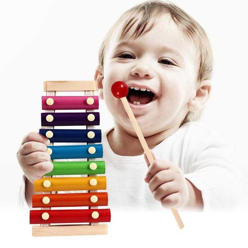 Hand Knocking Eight Tone Xylophone Instrument Wooden Toys Musical ...
