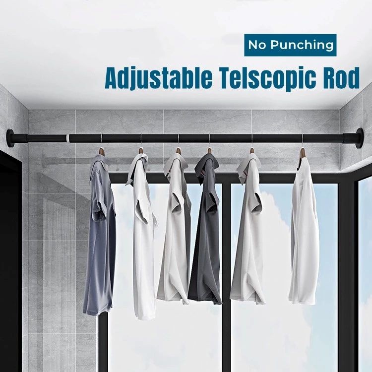 Extendable No Drilling Adjustable Telescopic Curtain Rod Shower rod ...