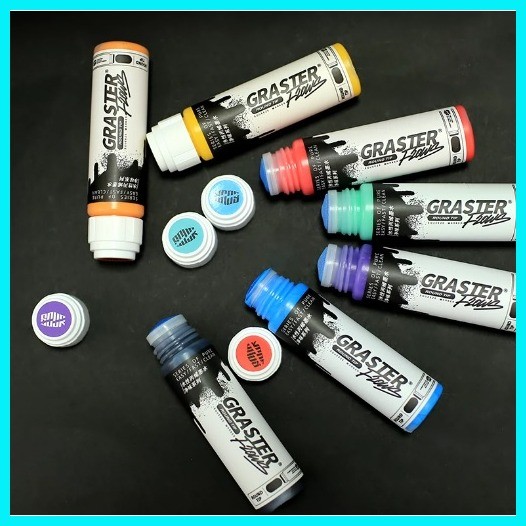 GRASTER Squeeze Mop Marker PURE FLOWS 18mm 55ml DARK BLACK | Shopee ...