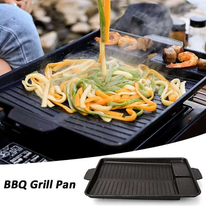 A BBQ Grill Pan 32 X 26Cm Portable Non-Stick Coating Butane Gas Stove ...