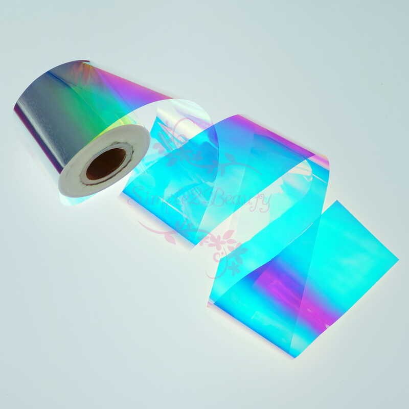 1 Roll 5CM*100M Nail Art Manicure Shiny Aurora Broken Glass Mirror ...