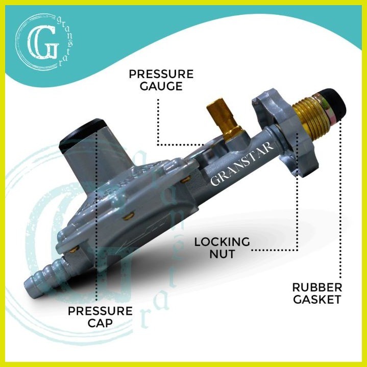 ⭐ ☏ LPG Gas Stove Regulator Auto Safety Controller Mgas Big With Gauge