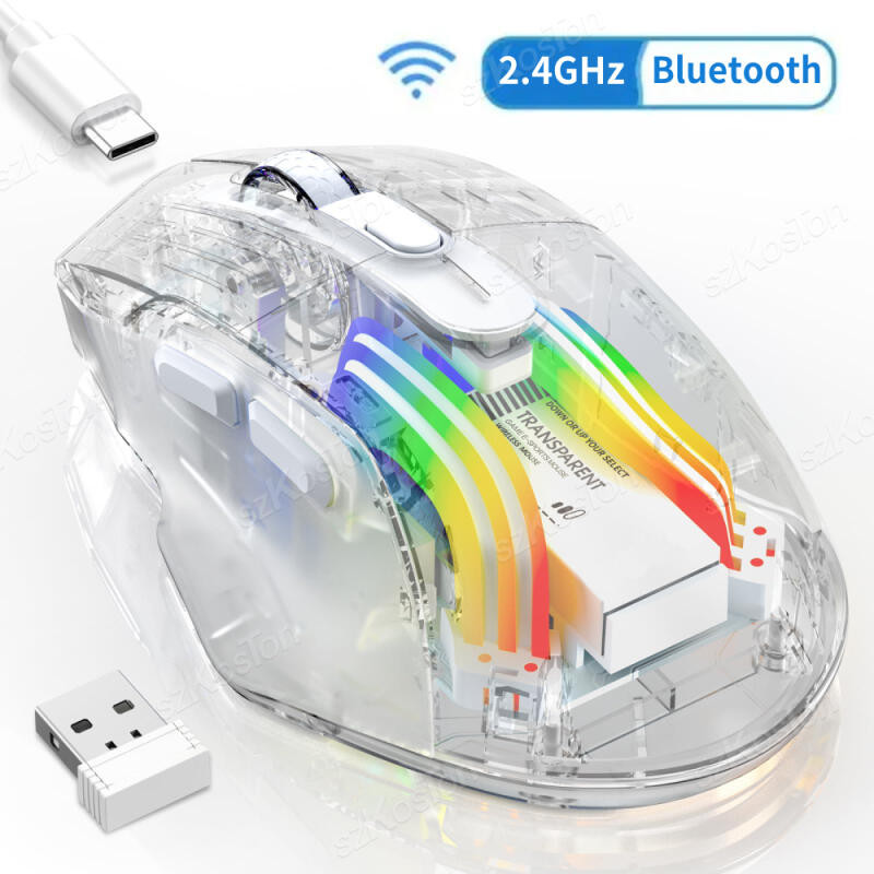 HOT Wireless Bluetooth-Compatible Gaming Mouse 5.0/2.4G/USB-C 3 Modes ...