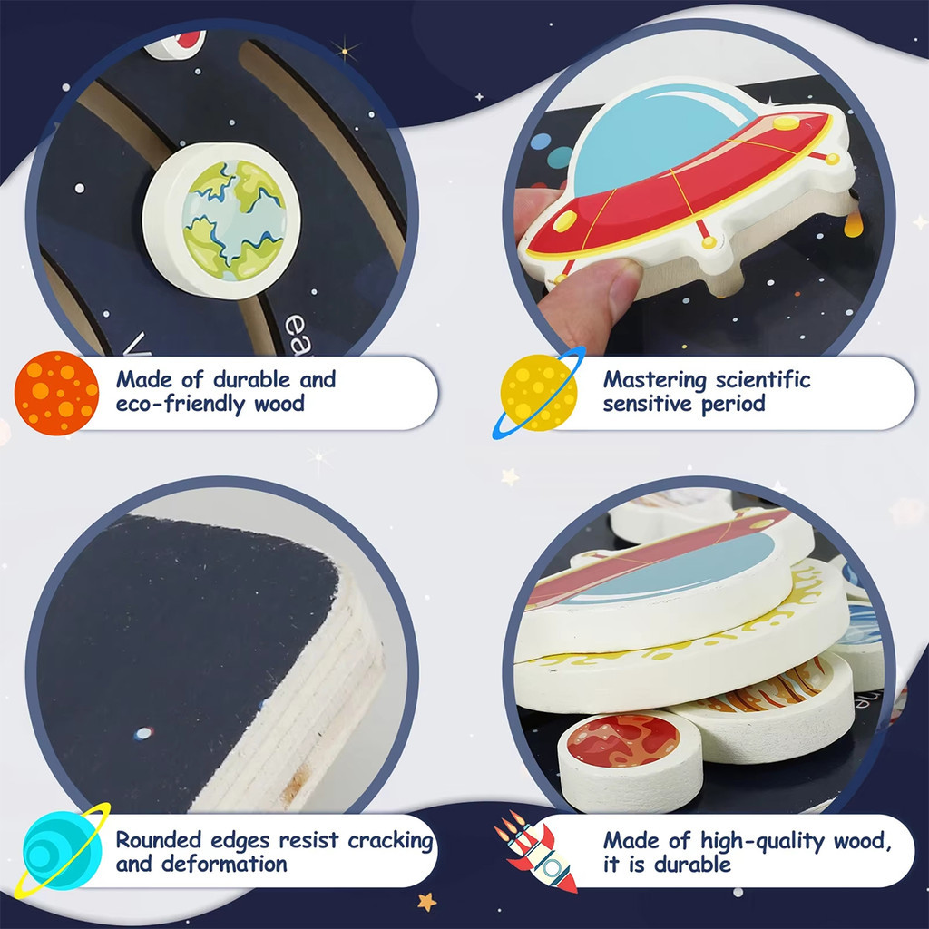 Eight Planets Outer Space Solar System Jigsaw Puzzle Board Educational ...