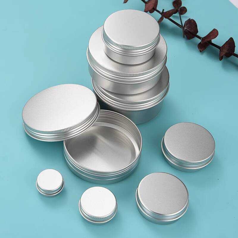 Round Threaded Aluminum Paste Box Lithospermum Paste Cream Travel ...