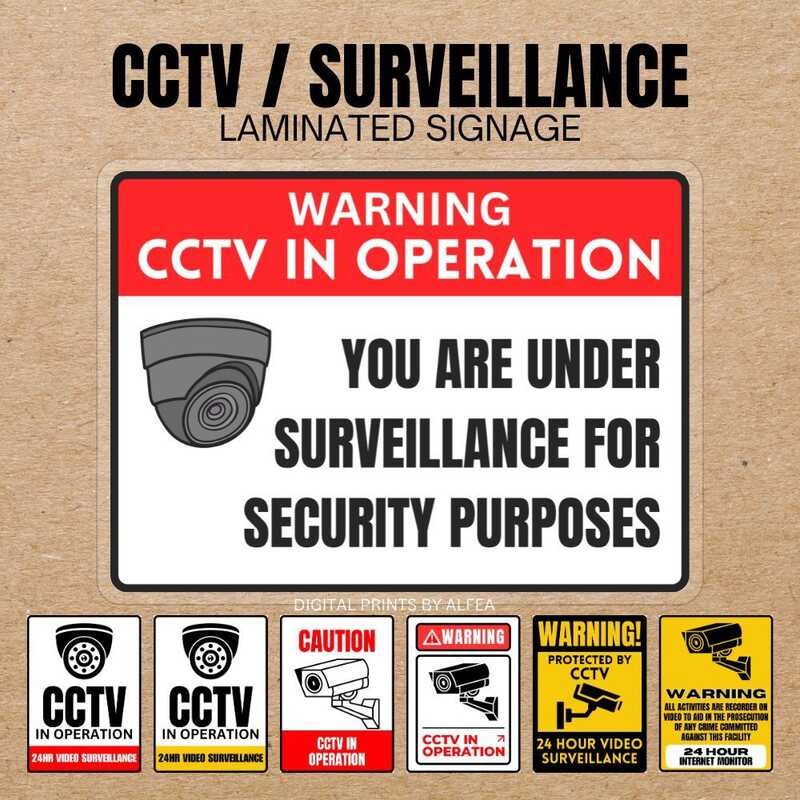 Signages CCTV Signs | Laminated Signage B55 | Shopee Philippines