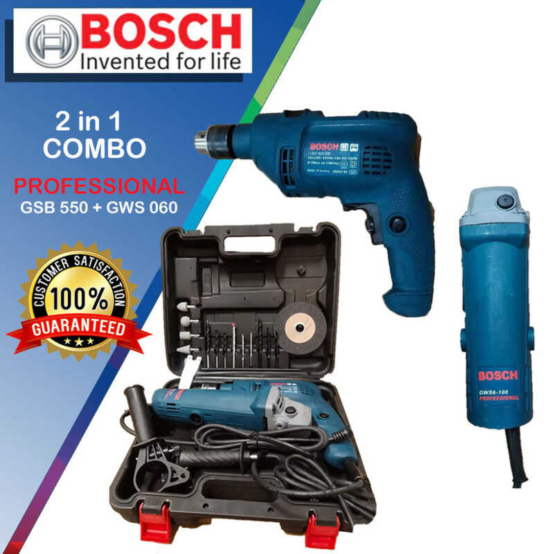 Professional Angle Grinder + Impact Drill (Gws 060 GSB 560) | Shopee ...