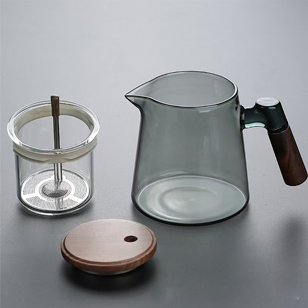 High borosilicate glass tea infuser pot - one-touch water-separation ...