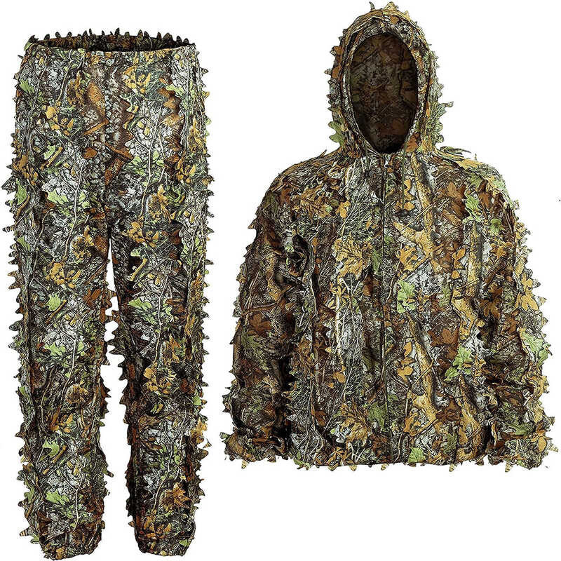 Men Ghillie Women Children 3D Leafy Bionic Camouflage Hunting Clothing ...
