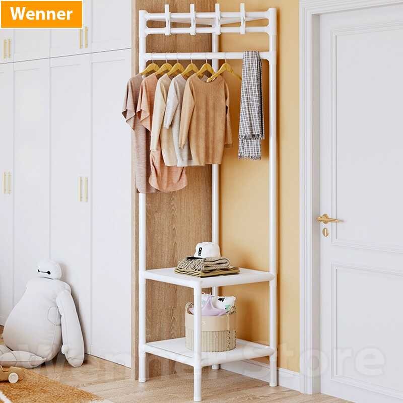 Heavy Duty Wardrobe Cabinet Hanger Storage Corner Stand Shelf Rack ...