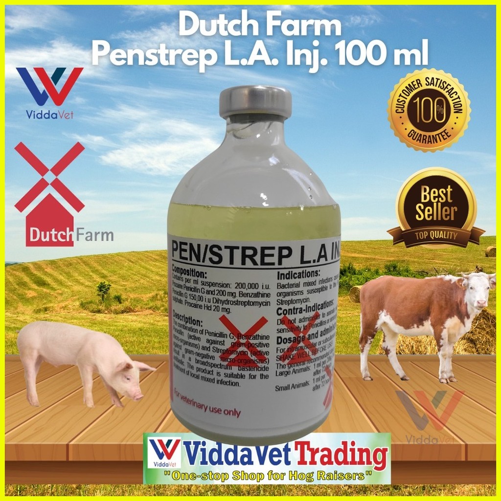 Penstrep LA 100 ml Dutch Farm 100 ml Pen/Strep L.A. Inj Long acting ...