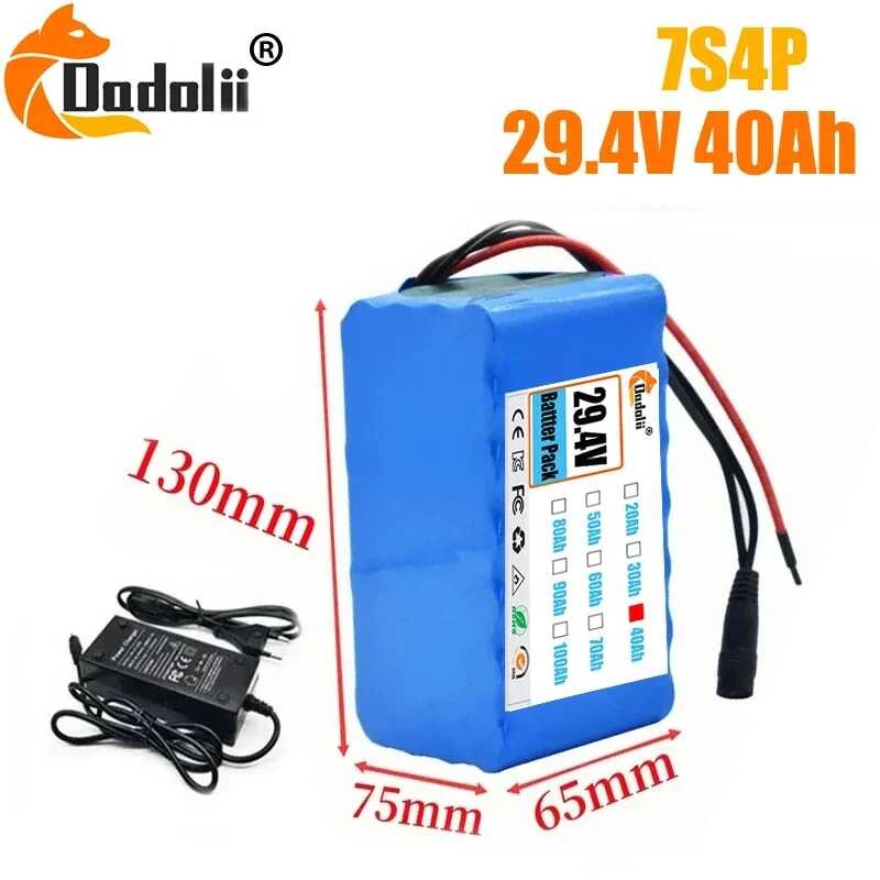 7S4p 24V 40Ah 29.4V Para Sa LithiumIon Battery Na Binuo Sa Bms