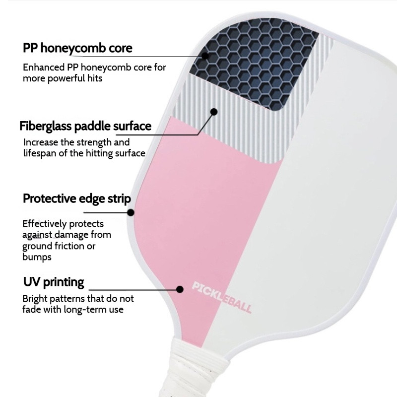 Pink Fiberglass Pickleball Paddles Set of 2 Rackets, Pickle-Ball ...