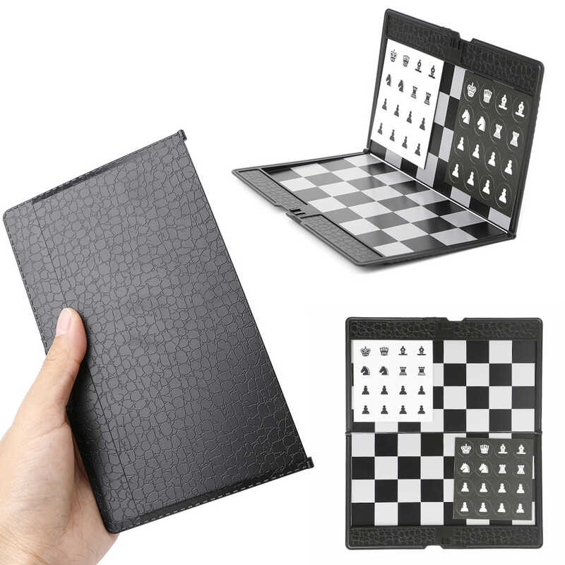 Pocket Folding Magnetic International Chess Set Board Checkers Traveler ...