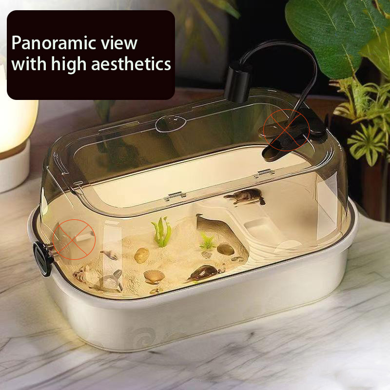 Turtle Specific Tank Home Ecological Turtle Breeding Box with a Basking ...