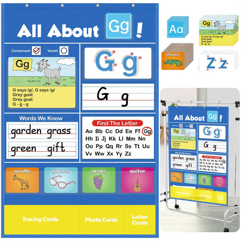 Alphabet Pocket Durable ABC Learning Table Chart for Toddlers Letter ...