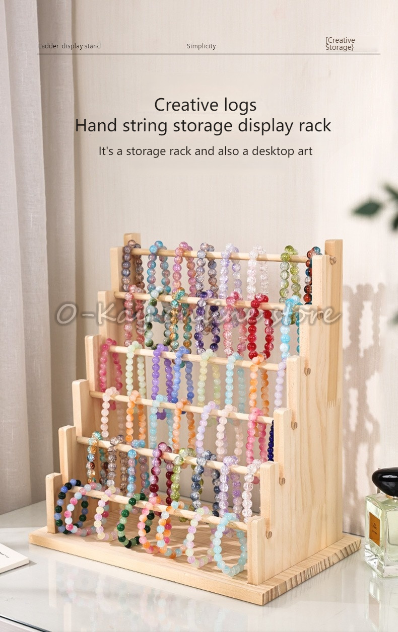 4/6 Layers Solid Wood Bracelet Shelf Jewelry Storage Rack Bracelet ...