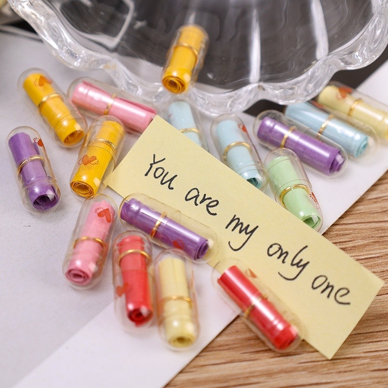 [ Featured ] 52Pcs Clear Color Mini Billet-doux Capsule Expression ...