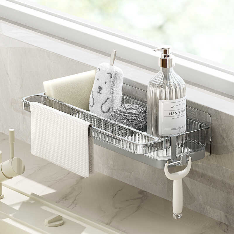 Kitchen Wall-mounted Dishcloth Rack Sink Sponge Dishwashing Liquid ...