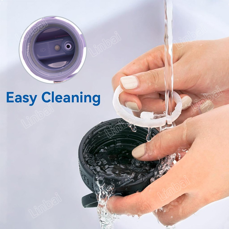LINBAI Flask Straw Lid Cap and Silicone Boot for Wide Mouth Water ...