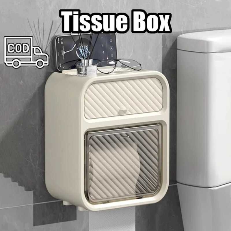 Wall Mounted Toilet Paper Holder For Storing Roll Waterproof Bathroom ...
