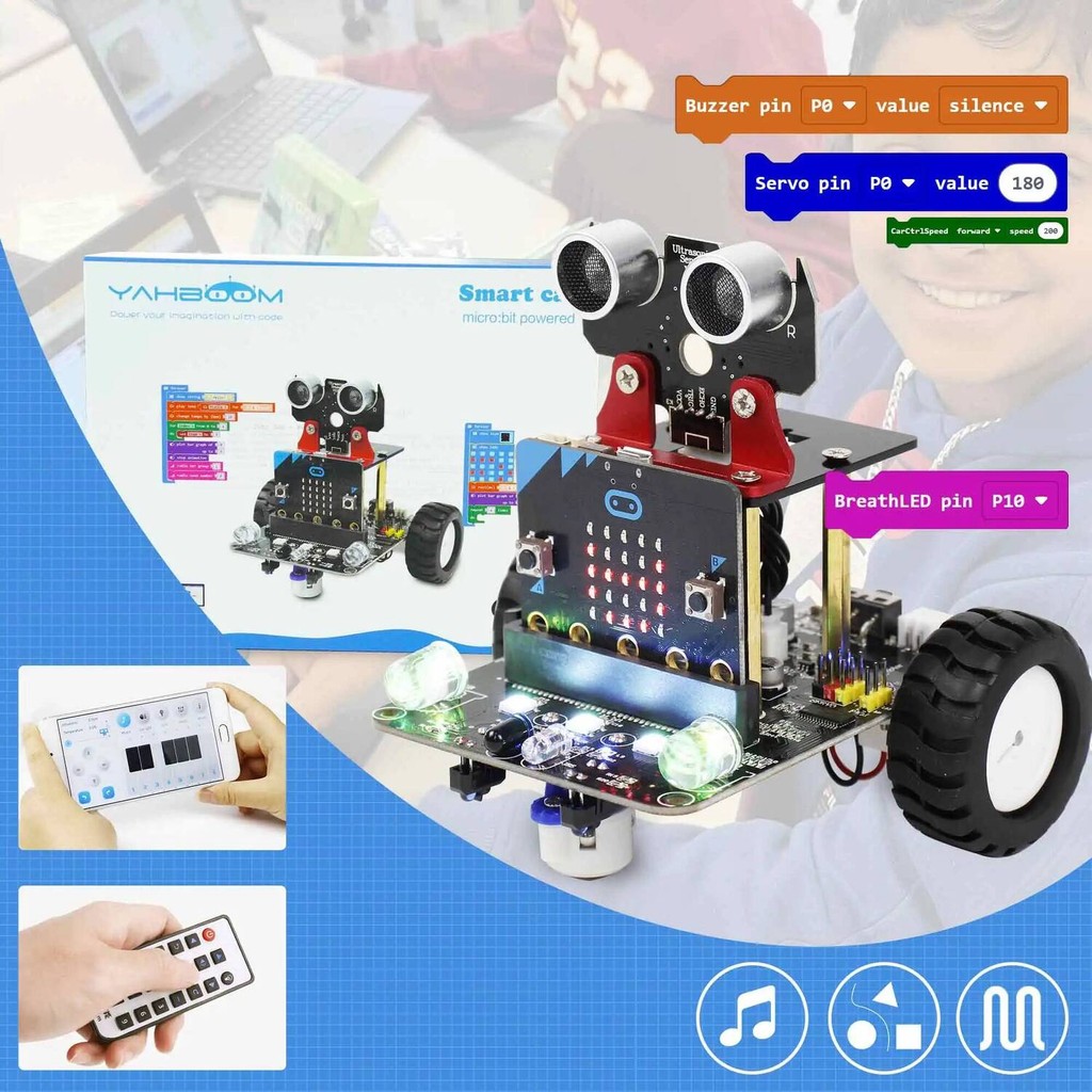 Microbit Yahboom Smart Robot Car DIY Electronic Kit port MakeCode ...