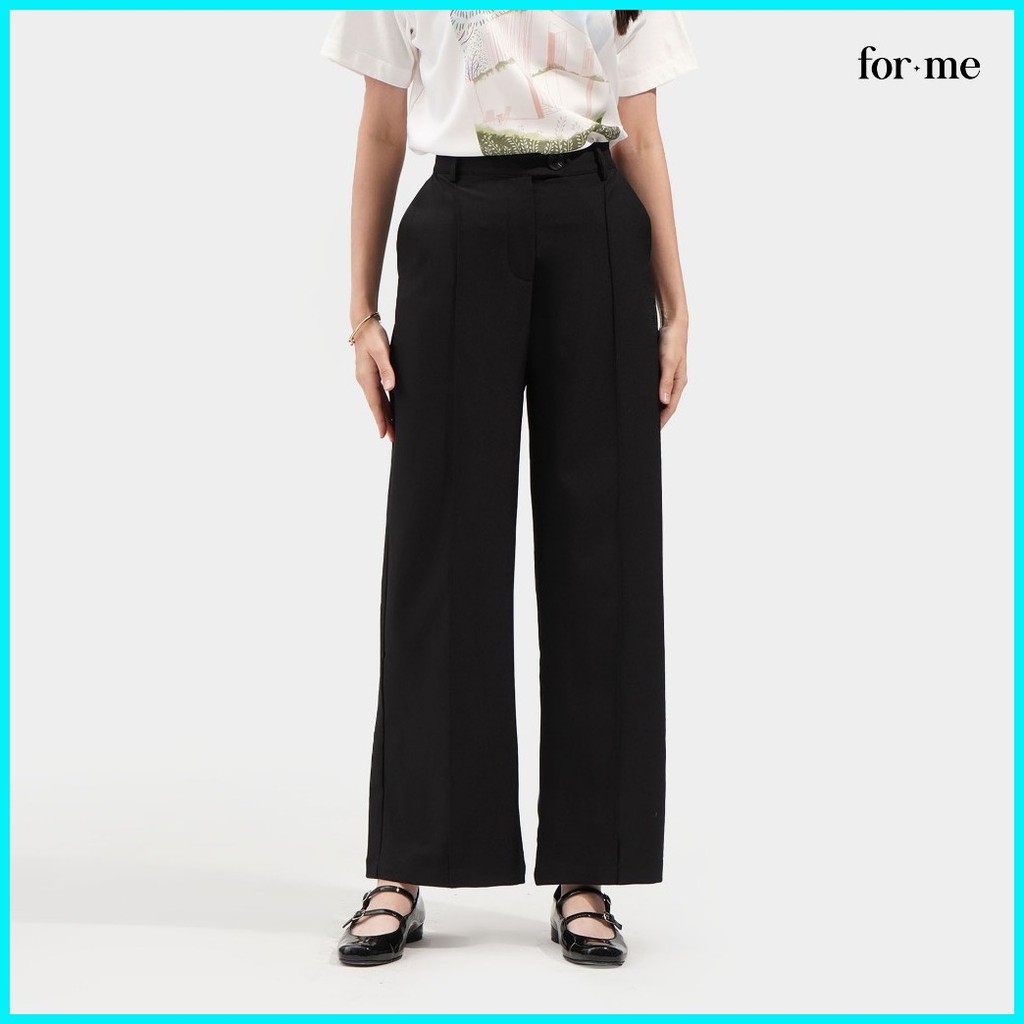 ForMe Straight Leg Suit Pants For Women (Black) | Shopee Philippines