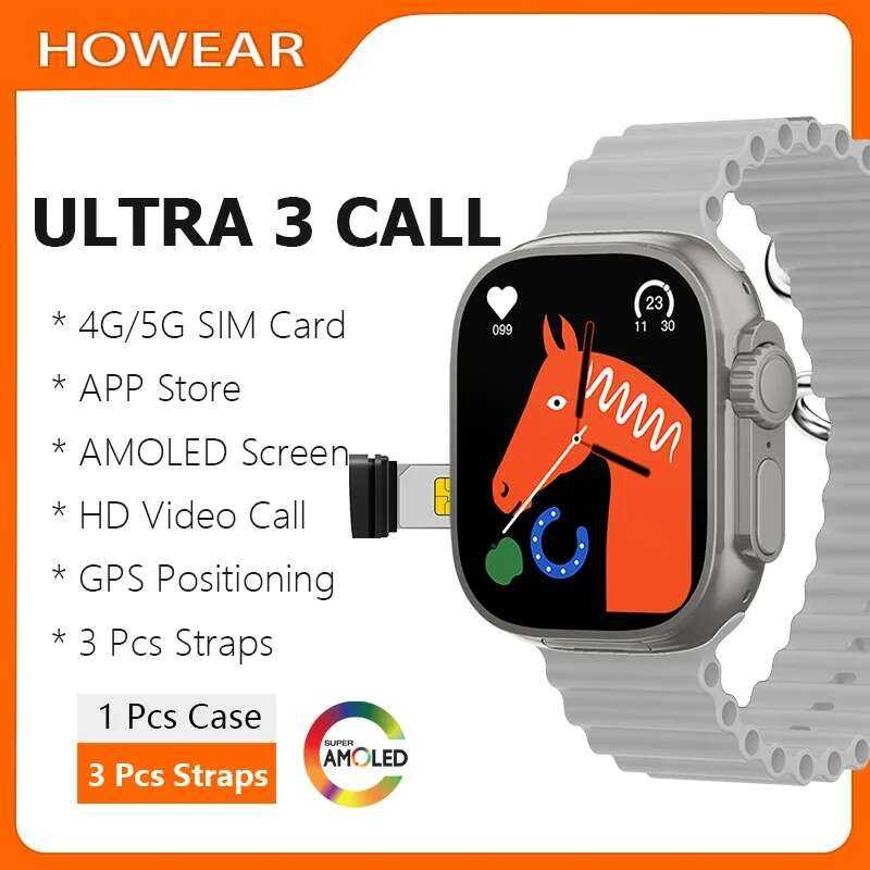 Smartwatch 4G SIM Card GPS Maps Navigation 2025 Men's Connected Support ...