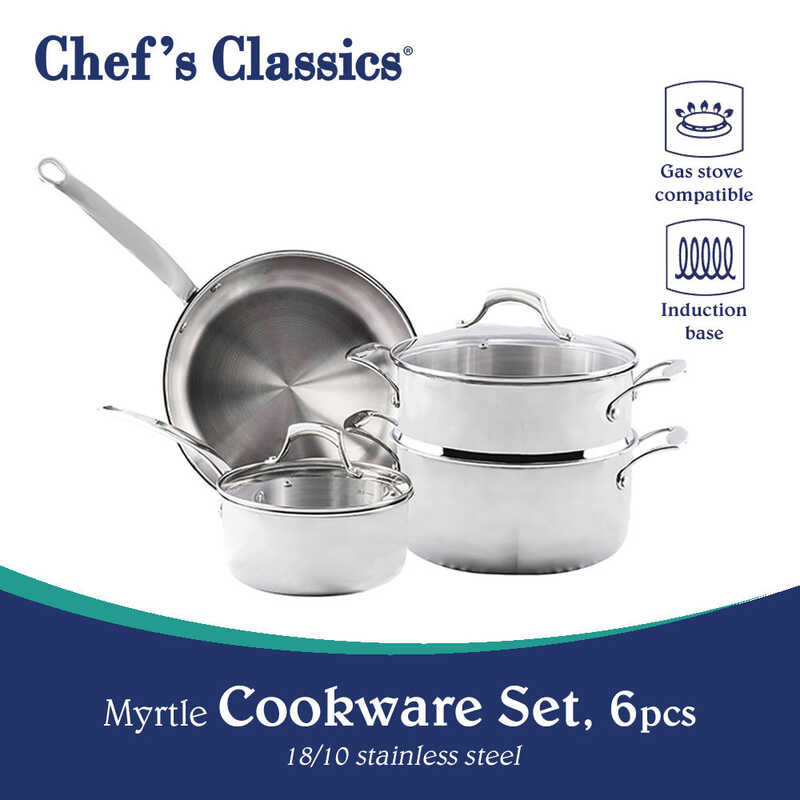 Chef's Classics Myrtle Stainless Steel Cookware Set, 6Pcs F54 | Shopee ...