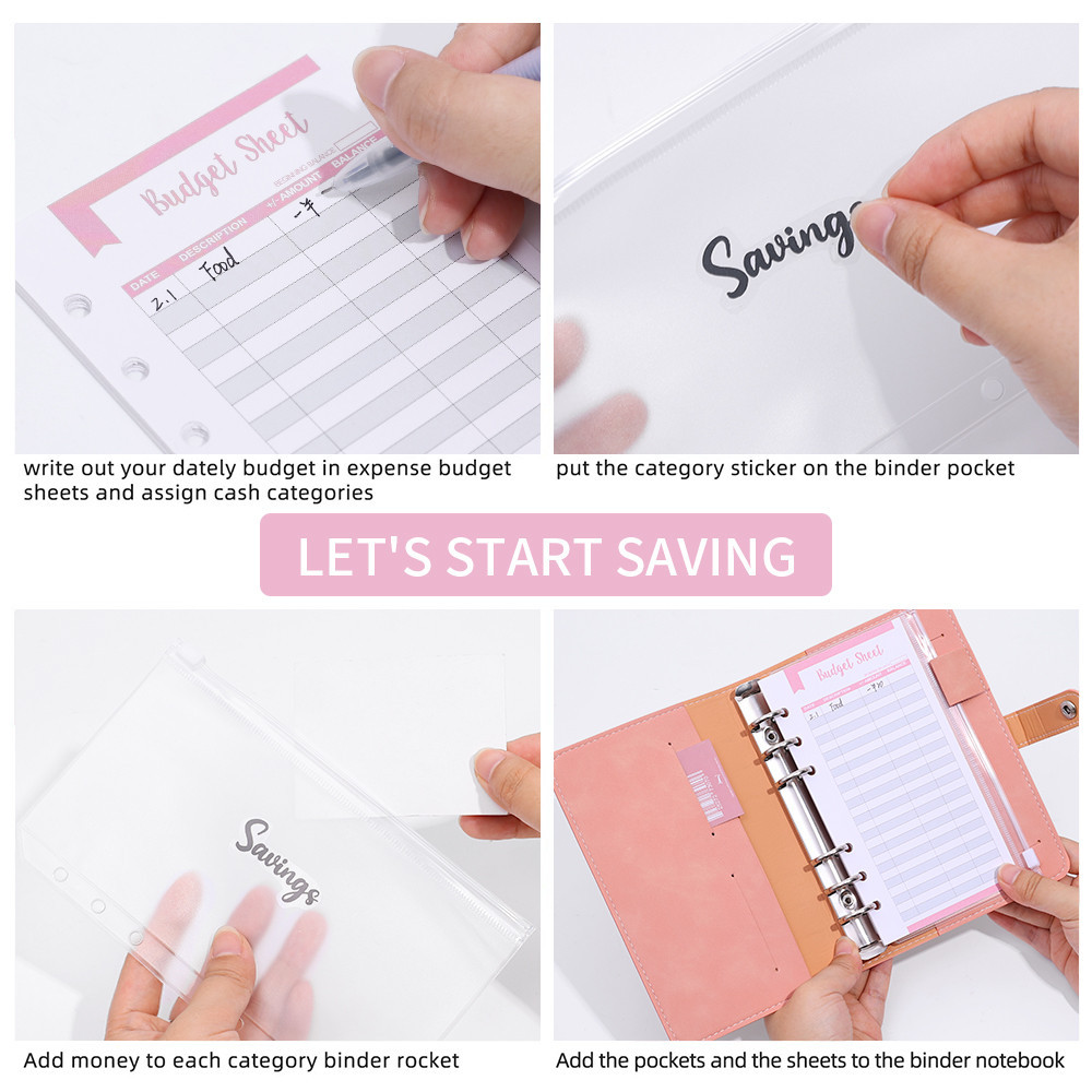 PU Leather Budget Binder Notebook - For Financial Management Saving ...