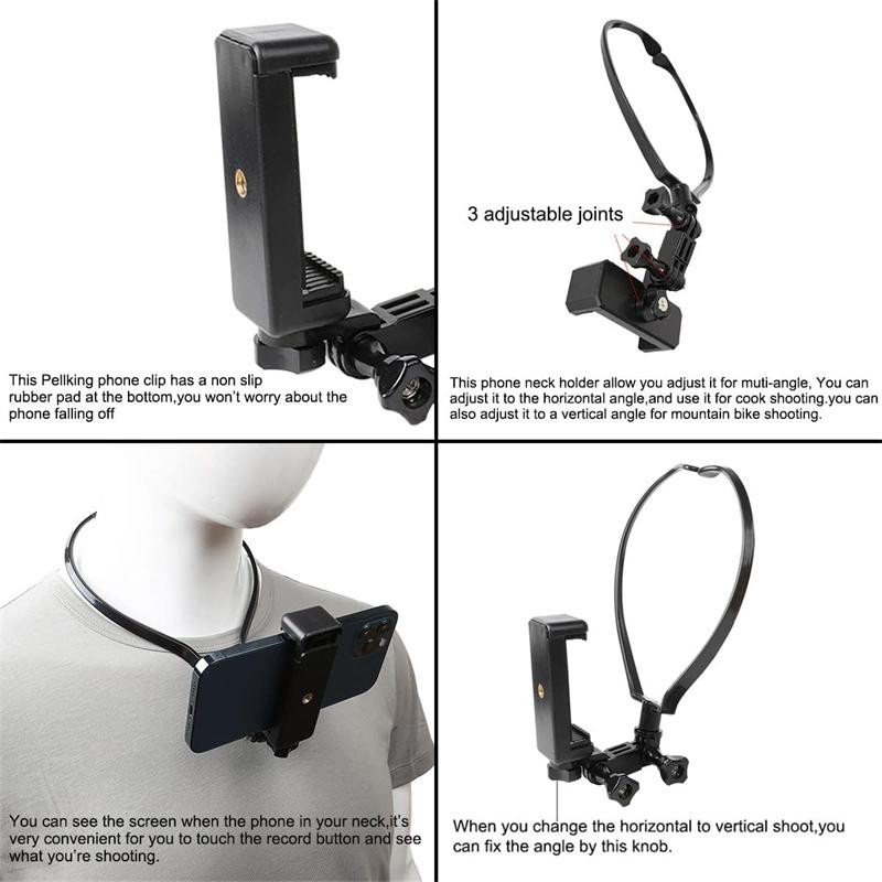 thumbnail image 2 of Cellphone Stand Hanging On Neck Upgraded Hands Mobilephone Holder Clip On Bed/Table Lazy Cellphone Mount 2 of 11