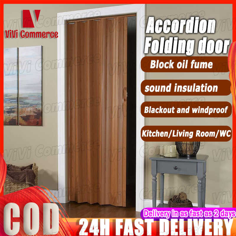 PVC 6Mm Simple Paron Rail Door Accordion Sliding For Kitchen And ...