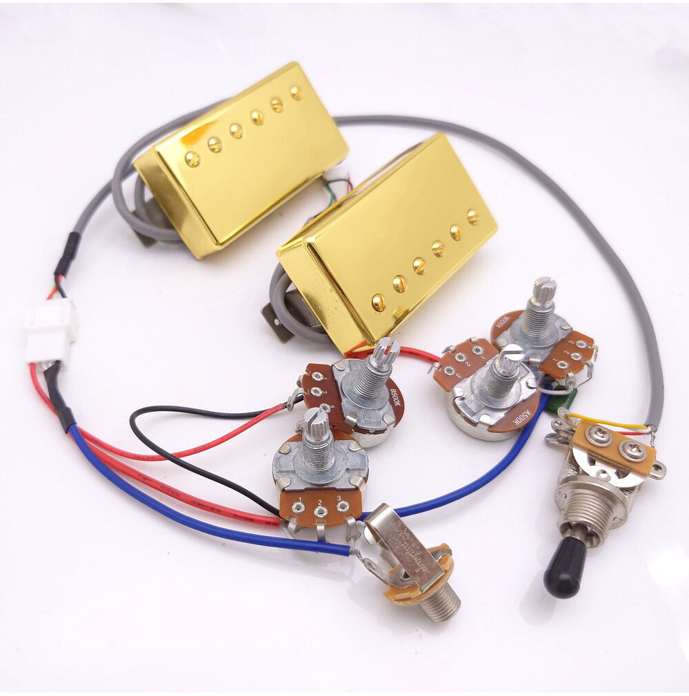 Pickups 498R/498T Alnico V Humbucker Pickup Set 4C Cover Gold with