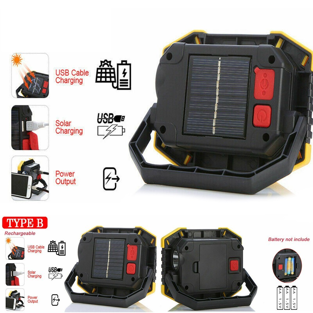 dailylife1.ph ️ 50W Solar COB LED Flashlight Rechargeable 2 Mode Work