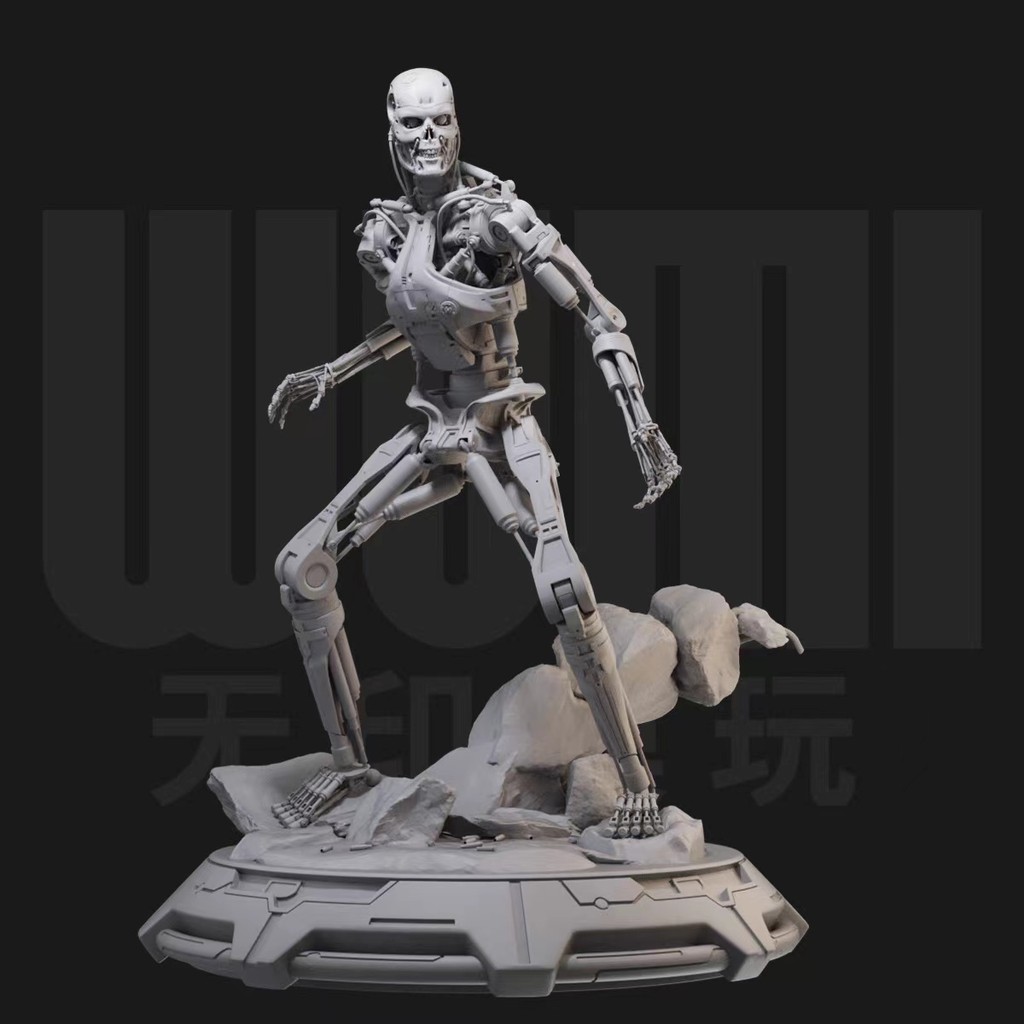 1/24 ⋆ Terminator T800 Nical Skeleton White GK Figure Soldier 3D ...
