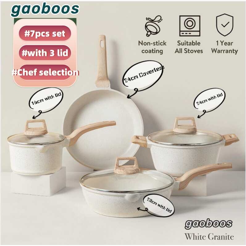Granite Gaoboos Non Stone Kitchen Cookware Set,Healthy Non Stick Frying ...