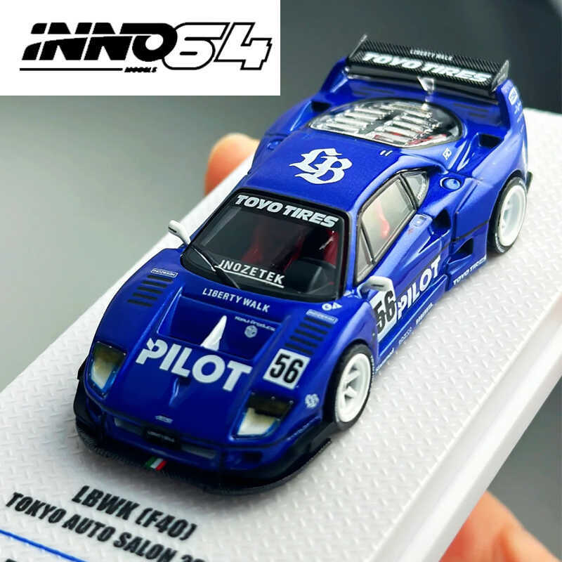 INNO 1:64 Metal Blue LBWK F40 Tokyo Auto Salon 2024 alloy car model ...